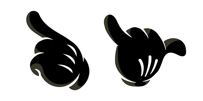 mickey mouse black hand hang loose custom cursor