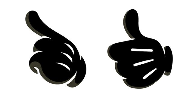 mickey mouse black hand thumb up custom cursor