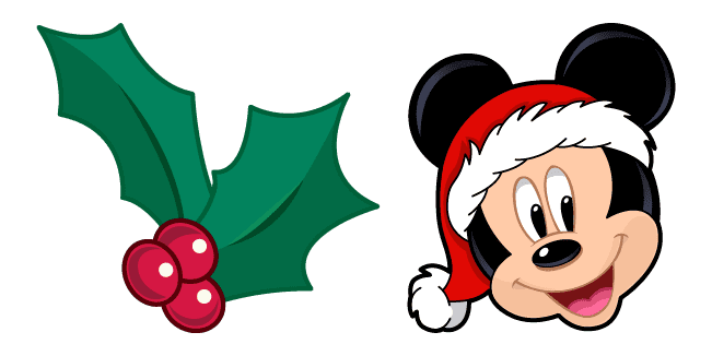 mickey mouse christmas holly custom cursor