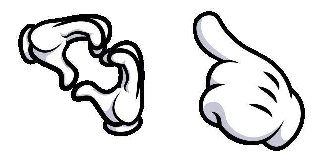 mickey mouse hand heart animated custom cursor