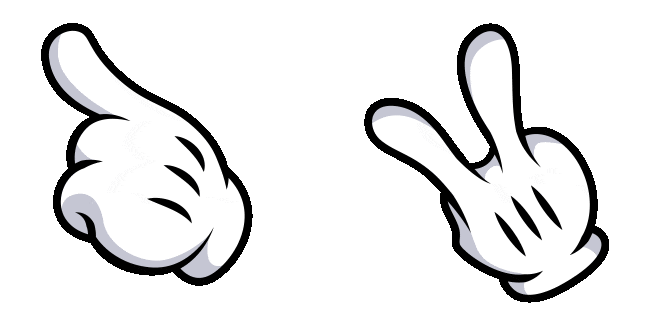 mickey mouse hand victory animated custom cursor