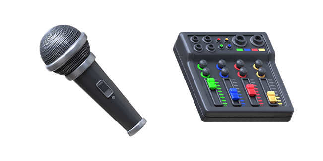 microphone & sound mixer 3D custom cursor