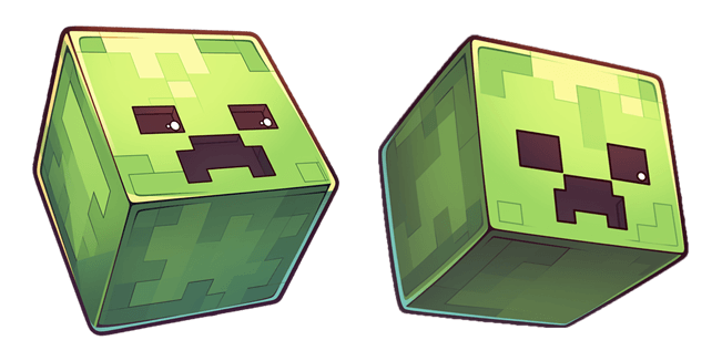 minecraft 3d creeper head custom cursor