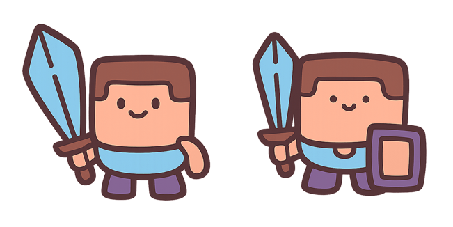 minecraft cute steve custom cursor