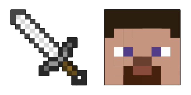 minecraft iron sword steve custom cursor