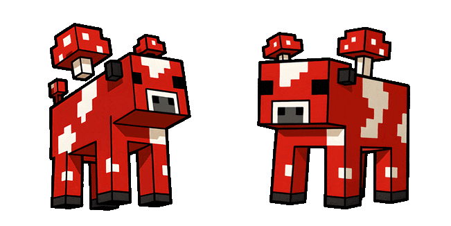 minecraft mooshroom cow animated custom cursor