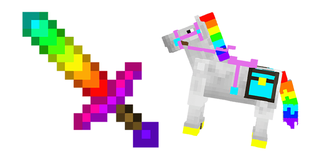 minecraft rainbow sword horse custom cursor