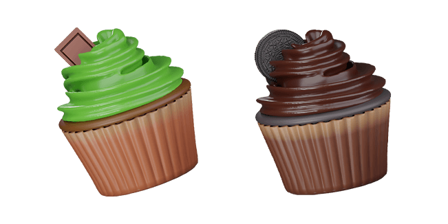 mint & oreo cupcake 3D custom cursor