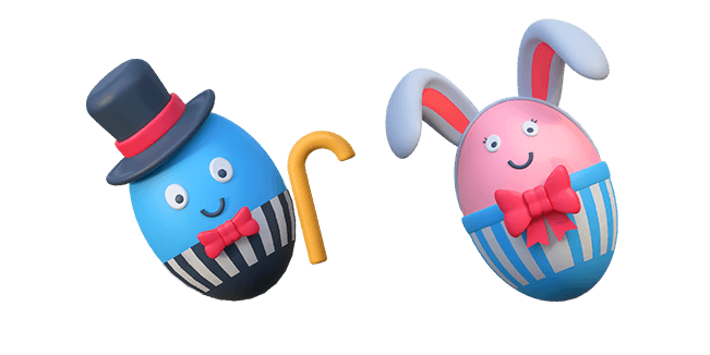 mister egg & bunny egg 3D custom cursor