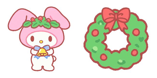 my melody christmas wreath custom cursor