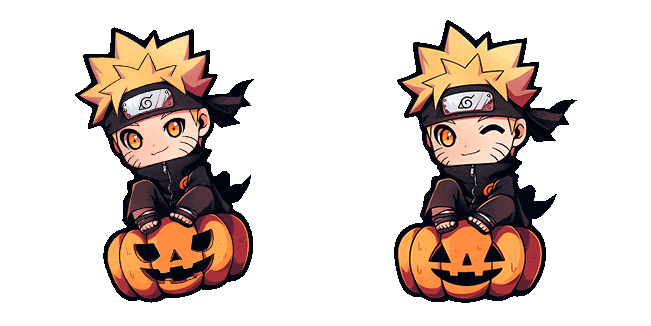 naruto sitting on pumpkin animated custom cursor