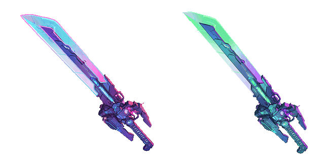 neon cyberpunk swords animated custom cursor