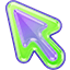 Neon Green-Purple Jelly Arrow & Hand