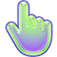 Neon Green-Purple Jelly Arrow & Hand