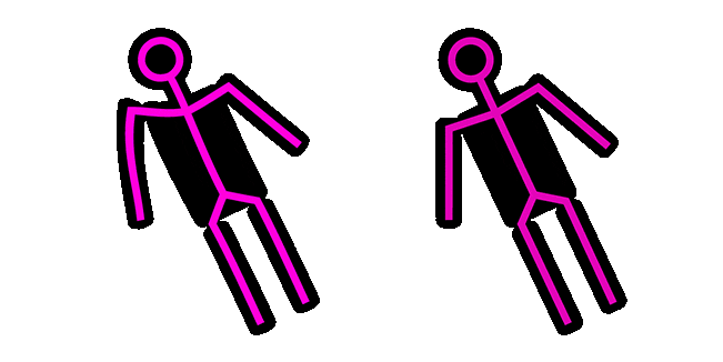 neon stickman dancing animated custom cursor