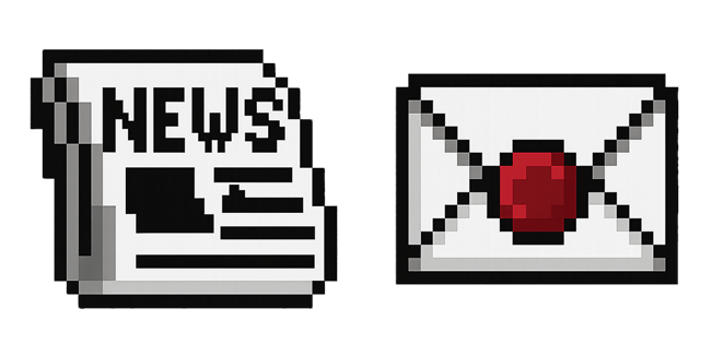 newspaper letter pixel custom cursor