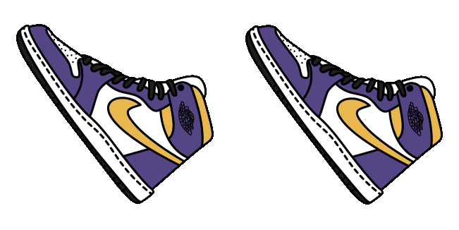 nike air jordan 1 lakers animated custom cursor
