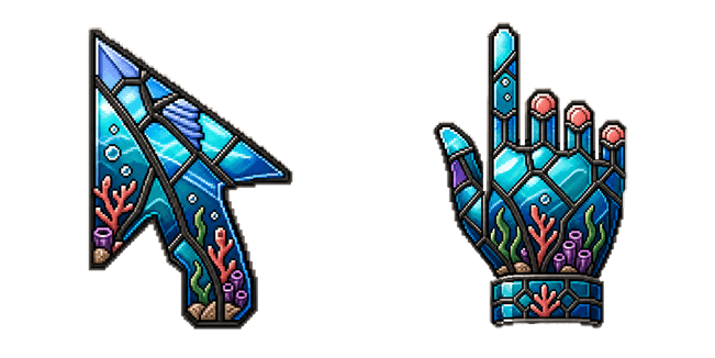 ocean underwater pixel custom cursor