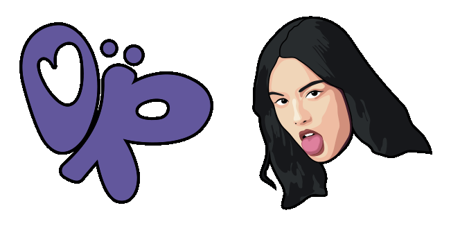 olivia rodrigo and logo animated custom cursor
