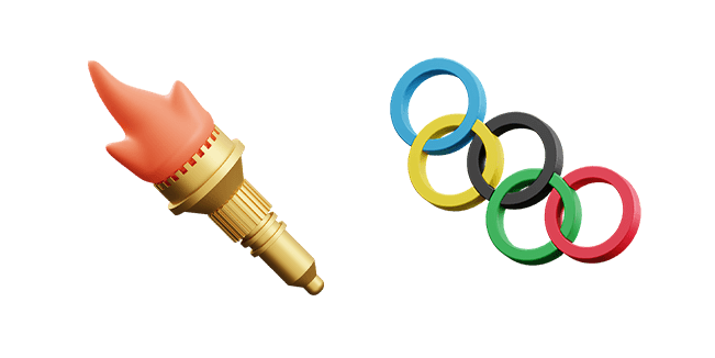 olympic flame & olympic logo 3D custom cursor