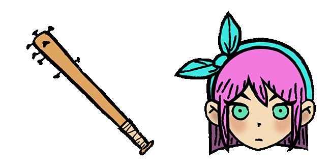 omori aubrey and nail bat animated custom cursor