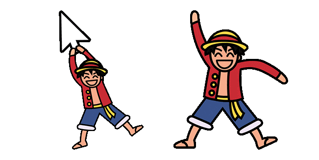 one piece luffy arrow animated custom cursor