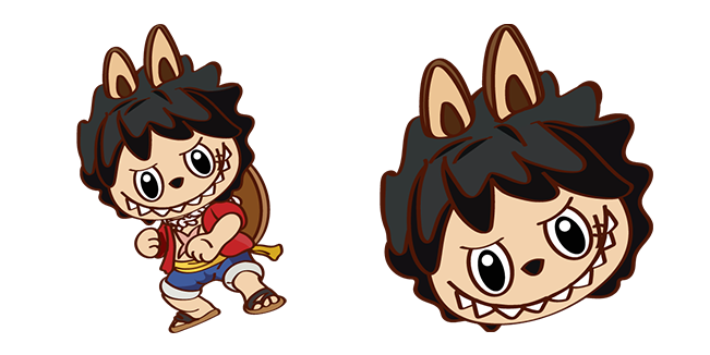 one piece luffy x labubu custom cursor
