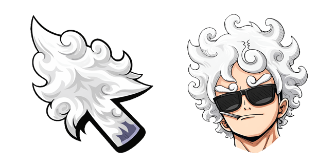 one piece monkey d luffy gear 5 white hair arrow custom cursor