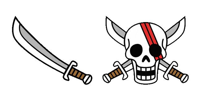 one piece red haired shanks jolly roger animated custom cursor