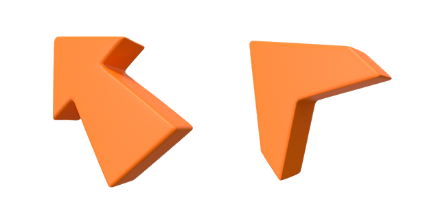 orange arrow & pointer 3D custom cursor