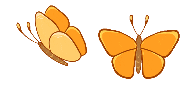 orange butterfly animated custom cursor