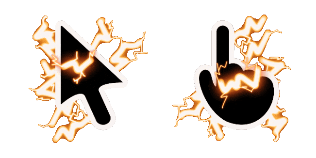 orange electric animated custom cursor