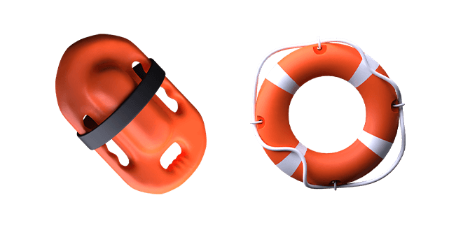 orange pelampung & lifebuoy 3D custom cursor