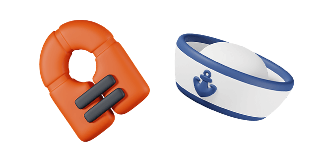 orange safety vest & sailor hat 3D custom cursor