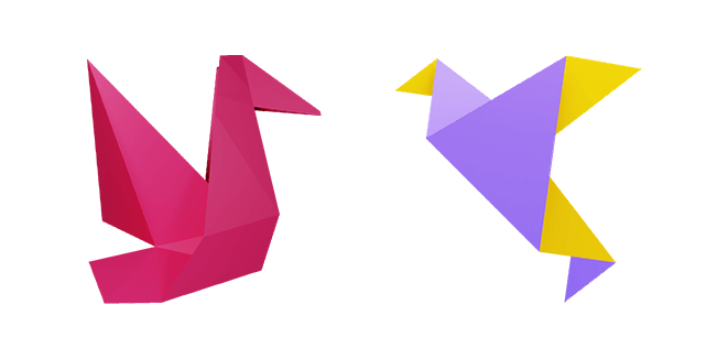 origami bird 3d custom cursor