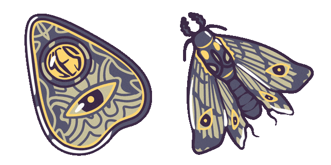 ouija planchette hawk moth animated custom cursor