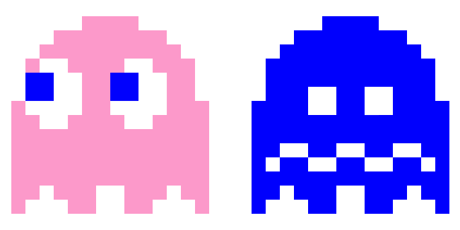 pac man pinky blue ghost animated custom cursor