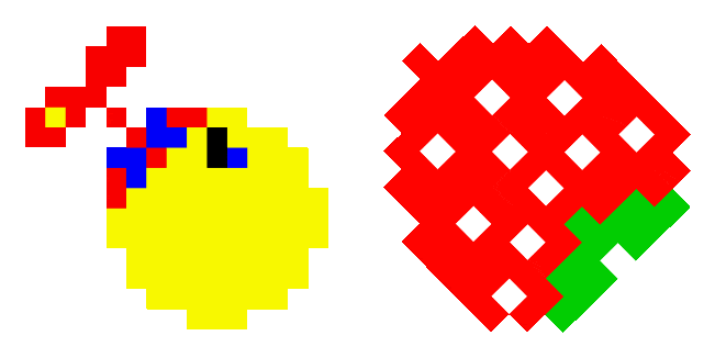 pac man pixel jr strawberry animated custom cursor