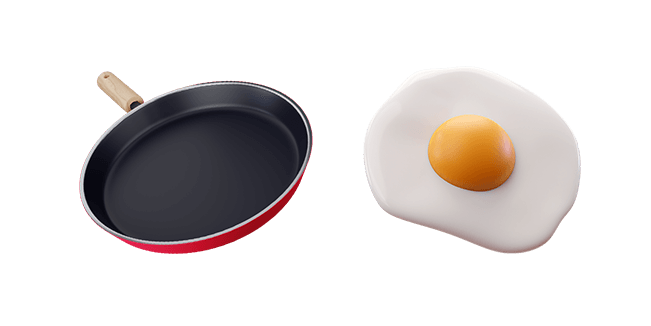 pan & fried egg 3d custom cursor
