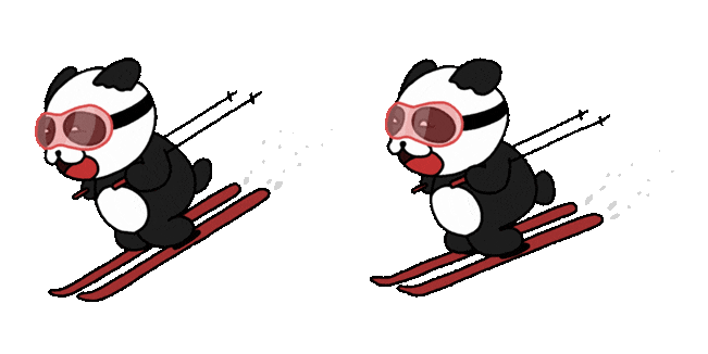 panda skiing animated custom cursor