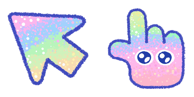 pastel rainbow sparkle kawaii arrow custom cursor
