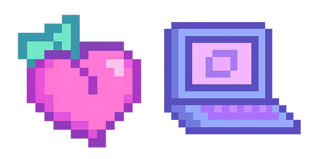 peach laptop pixel custom cursor