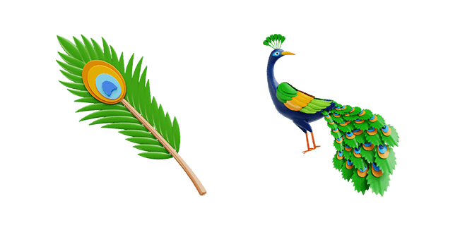 peacock feather & peacock 3D custom cursor