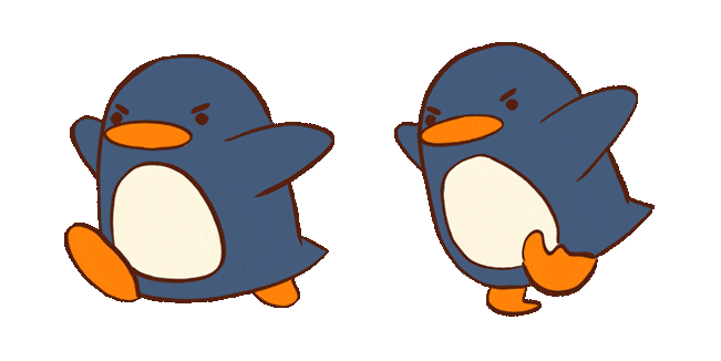 penguin running animated custom cursor