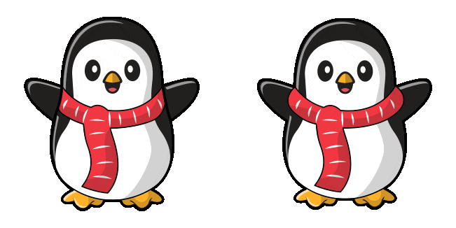penguins twins animated custom cursor
