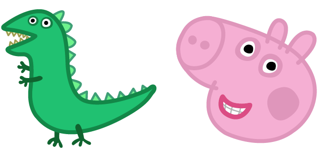 George pig and deals dinosaur