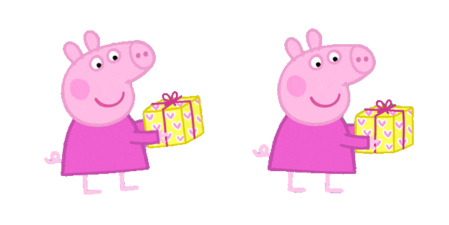 peppa pig with christmas gift animated custom cursor