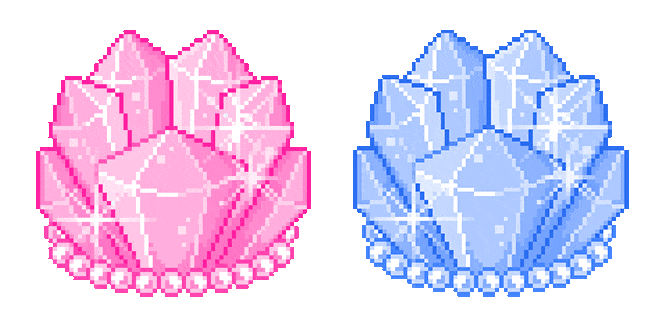 pink blue crystal pixel animated custom cursor