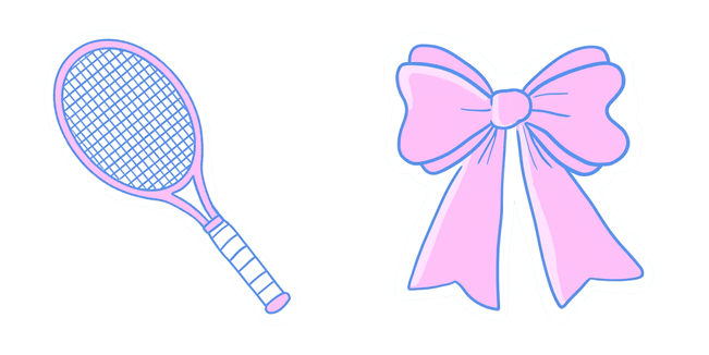 pink coquette tennis racket and bow custom cursor