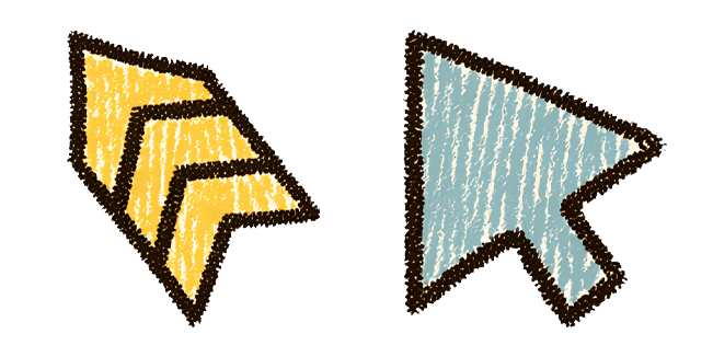 crayon texture chevron arrow custom cursor